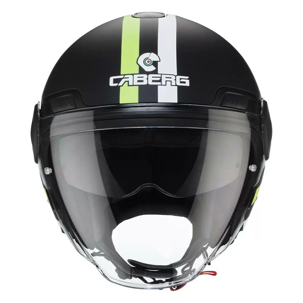 Caberg Uptown Chrono Matt Black Yellow Fluo Open Face Helmet 10 Caberg Uptown Chrono Matt Black Yellow Fluo Open Face Helmet - Image 8