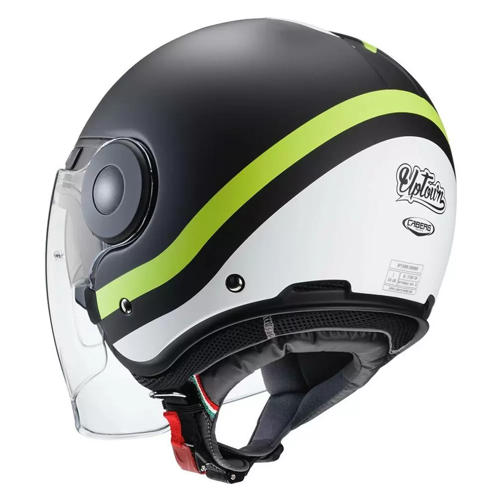 Caberg Uptown Chrono Matt Black Yellow Fluo Open Face Helmet 11 Caberg Uptown Chrono Matt Black Yellow Fluo Open Face Helmet - Image 9