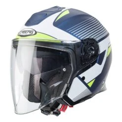 Caberg Flyon Rio Open Face Helmet - Matt Blue White Yellow Silver