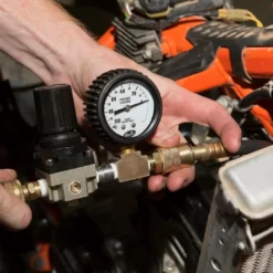 Motion Pro Standard 4 Stroke Leak Down Tester -Motorcycle Riding Equipment Store 08 0678 in action jpg