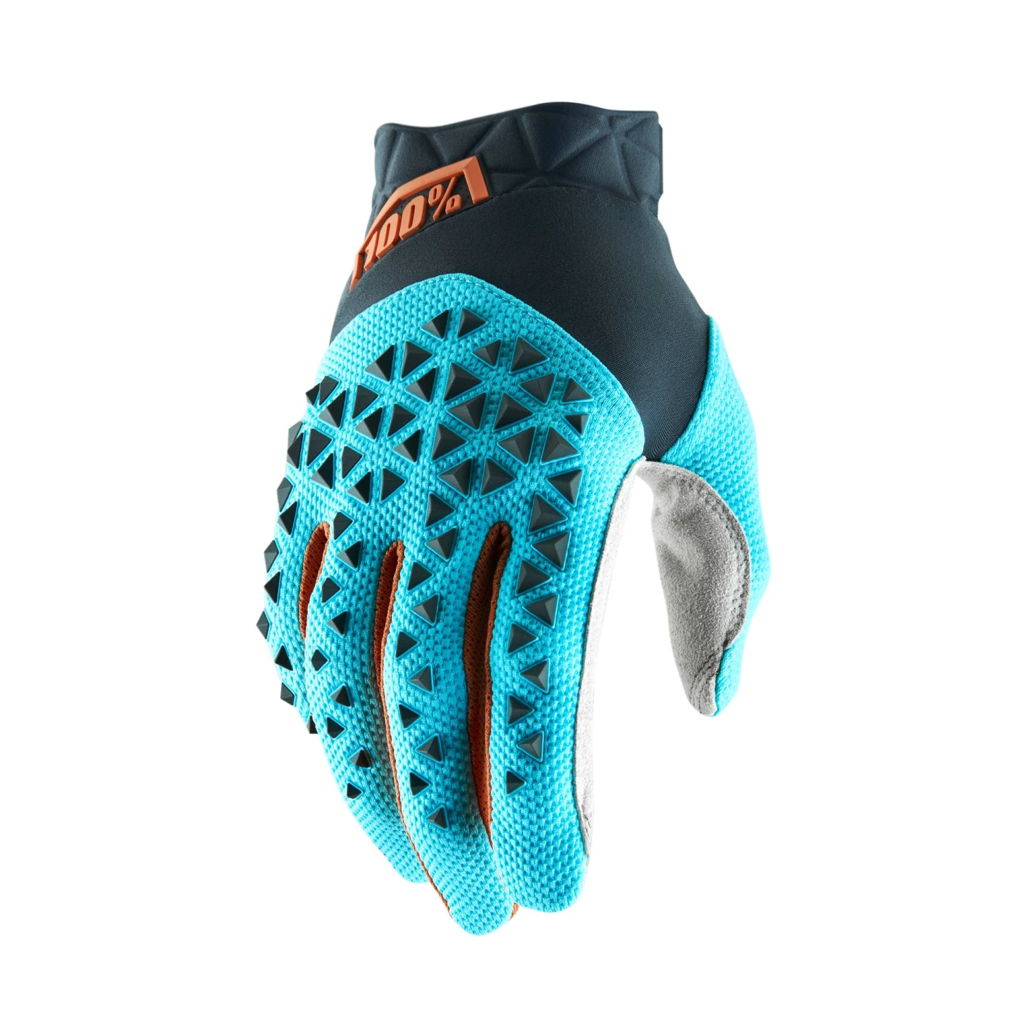 100% Airmatic Steel Grey Ice Blue Bronze Motocross Gloves 4 100% Airmatic Steel Grey Ice Blue Bronze Motocross Gloves - Image 2