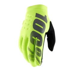 100% Brisker Youth Cold Weather Gloves Fluo Yellow / Black -Motorcycle Riding Equipment Store 10016 004 2 jpg