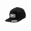 100% Kids Classic Black Snapback Hat -Motorcycle Riding Equipment Store 20015 001 jpg