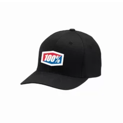 100% Official Black Flexfit Hat -Motorcycle Riding Equipment Store 20037 001 jpg