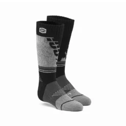 100% Kids Torque Black Grey Moto Socks -Motorcycle Riding Equipment Store 24107 057y jpg