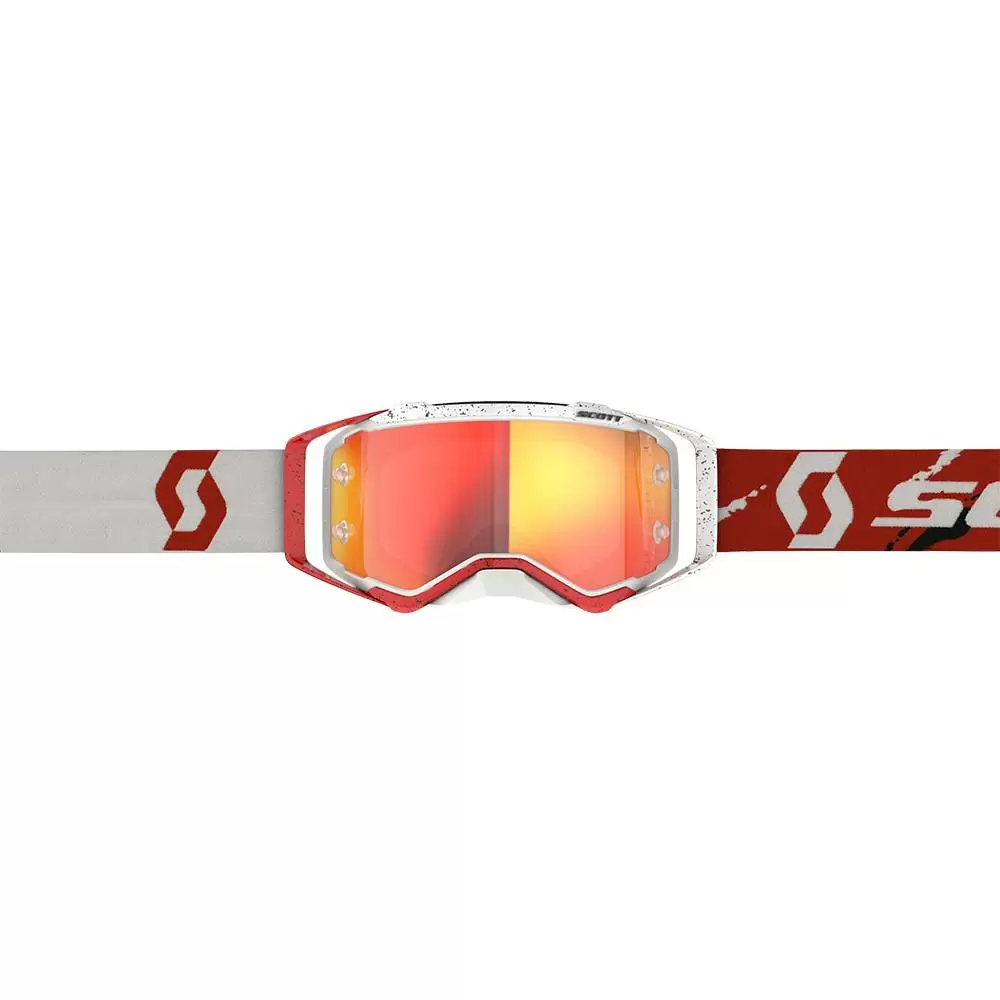 Scott Prospect Red White Orange Chrome Lens Motocross Goggles 4 Scott Prospect Red White Orange Chrome Lens Motocross Goggles - Image 2