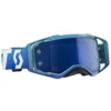 Scott Prospect Blue White Electric Blue Chrome Lens Motocross Goggles