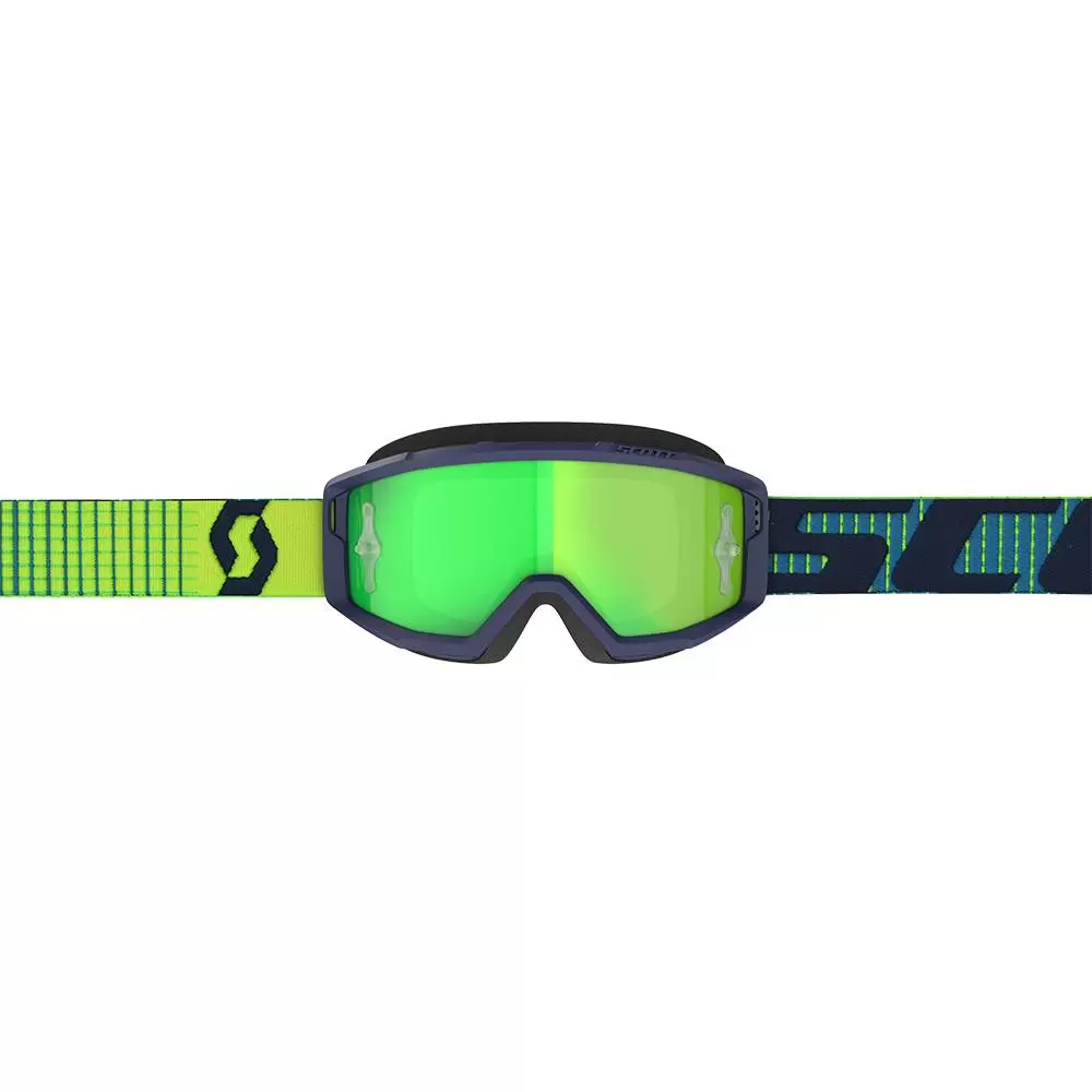 Scott Primal Blue Yellow Green Chrome Lens Motocross Goggles 4 Scott Primal Blue Yellow Green Chrome Lens Motocross Goggles - Image 2