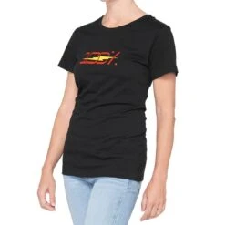 100% Joshua Women's T-Shirt - Black -Motorcycle Riding Equipment Store 28065 001 1