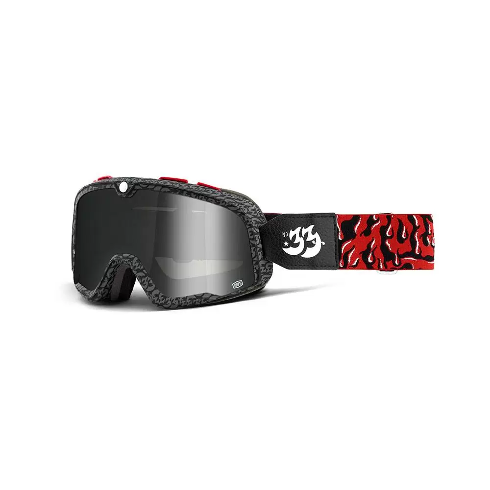 100% Barstow House Industries Silver Mirror Lens Motocross Goggles 3 100% Barstow House Industries Silver Mirror Lens Motocross Goggles