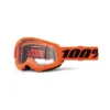 100% Strata 2 Neon Orange Clear Lens Goggles 1 100% Strata 2 Neon Orange Clear Lens Goggles -Motorcycle Riding Equipment Store 50027 00015 jpg