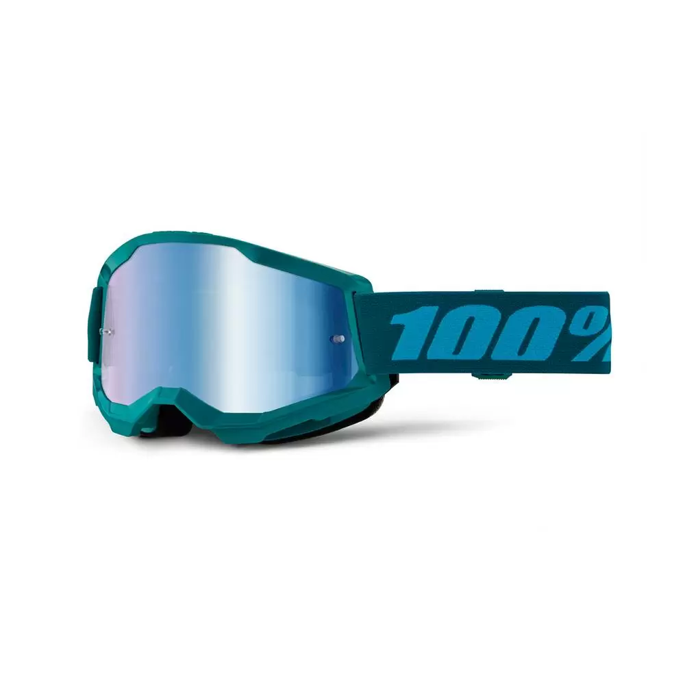 100% Strata 2 Stone Blue Mirror Lens Goggles 3 100% Strata 2 Stone Blue Mirror Lens Goggles