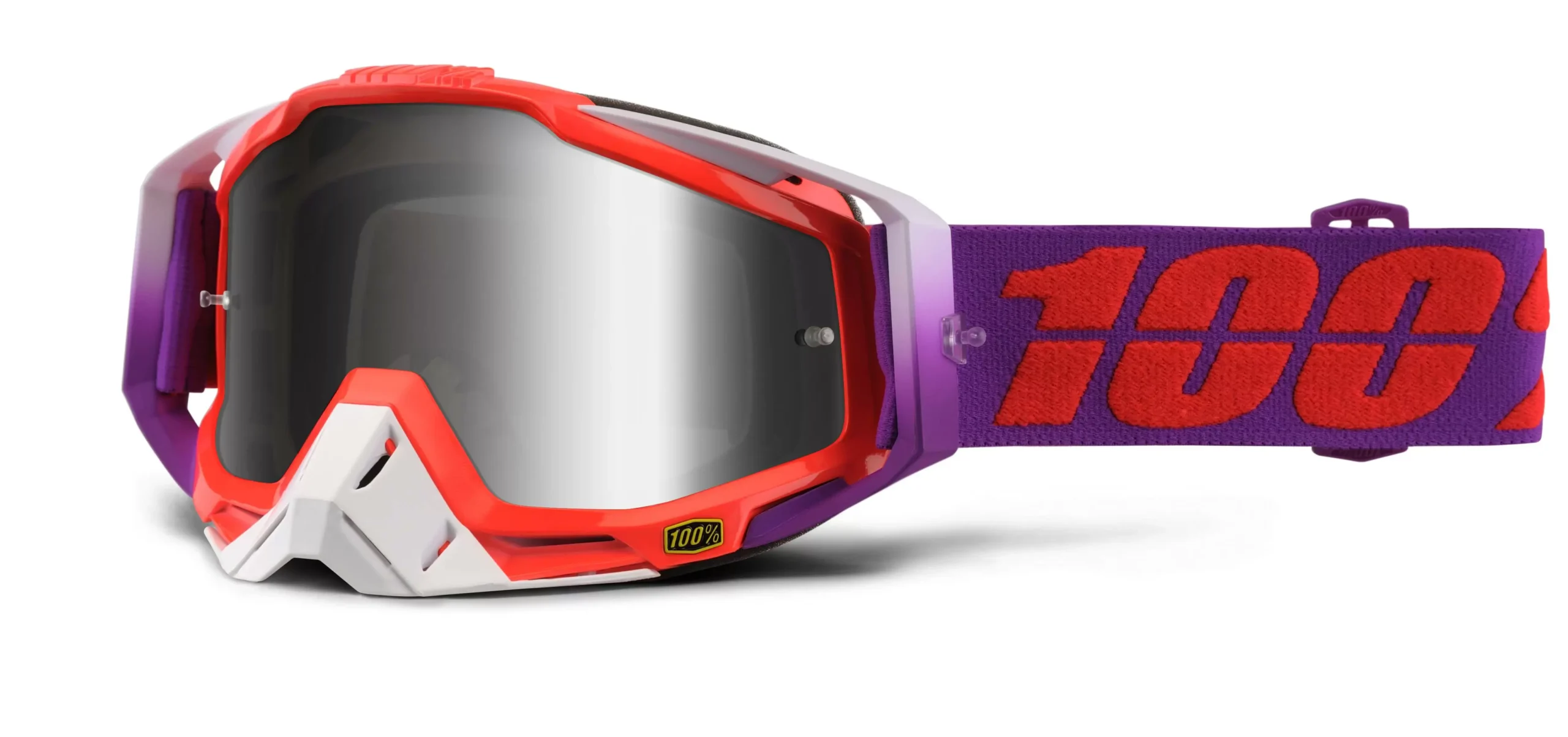 100% Racecraft Goggles Watermelon / Silver Mirror Lens 6 100% Racecraft Goggles Watermelon / Silver Mirror Lens - Image 4