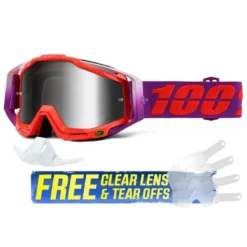 100% Racecraft Goggles Watermelon / Silver Mirror Lens