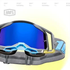 100% Racecraft 2 Trinidad Blue Mirror Lens Goggles -Motorcycle Riding Equipment Store 50121 250 01 03 jpg