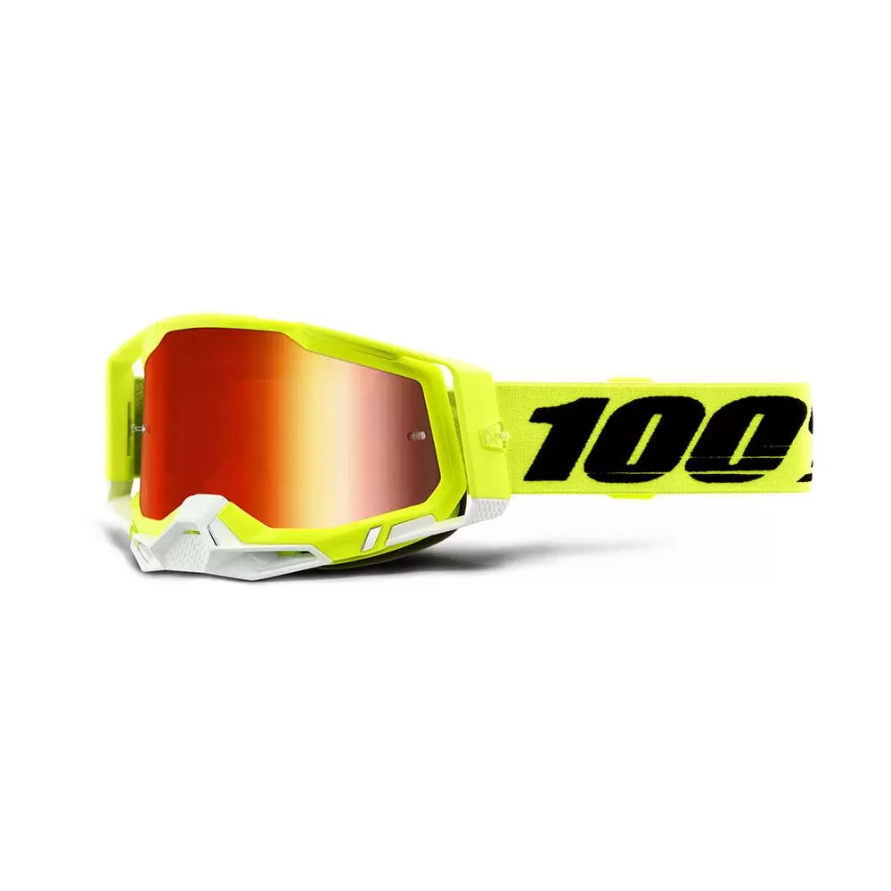 100% Racecraft 2 Yellow Red Mirror Lens Motocross Goggles 3 100% Racecraft 2 Yellow Red Mirror Lens Motocross Goggles