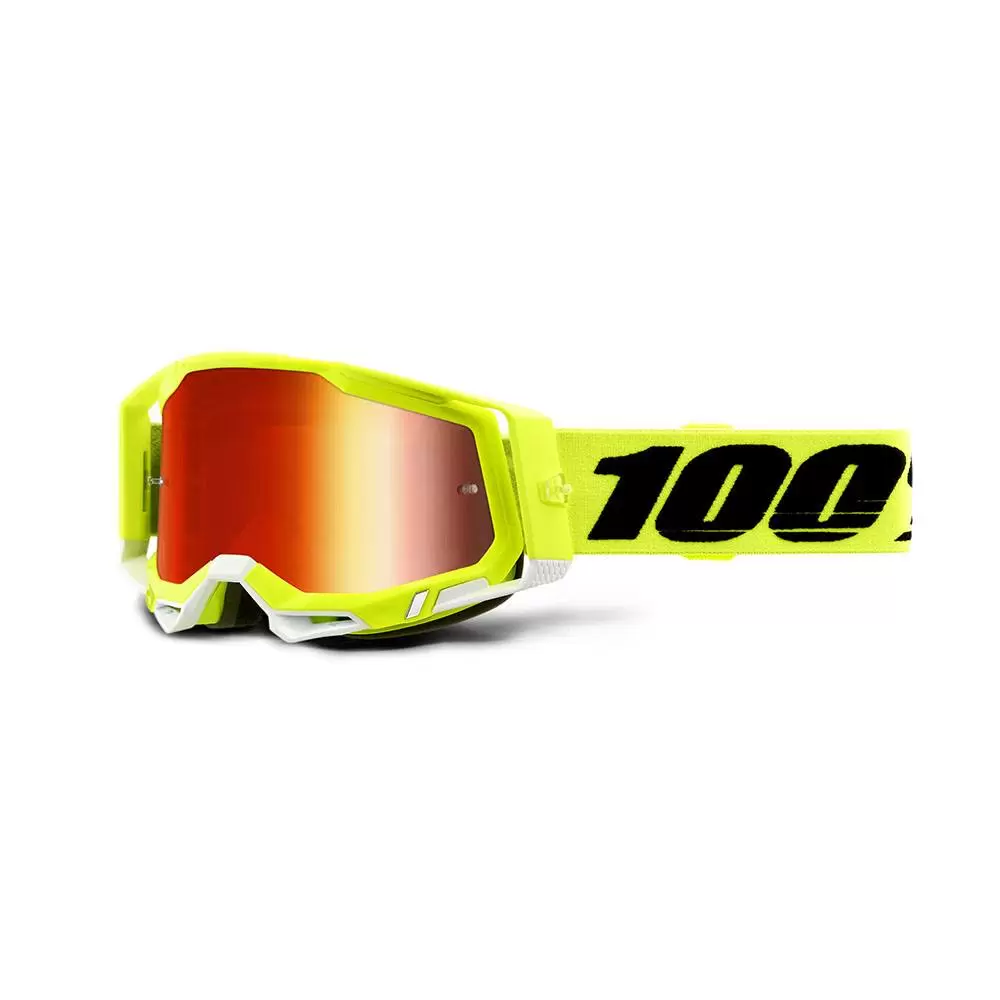 100% Racecraft 2 Yellow Red Mirror Lens Motocross Goggles 4 100% Racecraft 2 Yellow Red Mirror Lens Motocross Goggles - Image 2