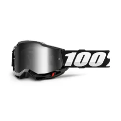100% Accuri 2 Black Silver Mirror Lens Goggles