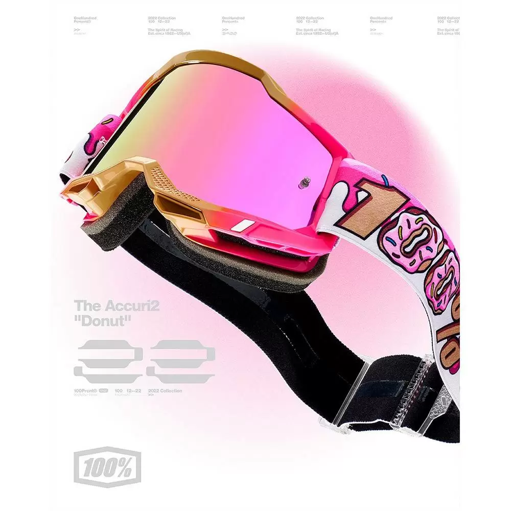 100% Accuri 2 Goggles Donut / Pink Mirror Lens 6 100% Accuri 2 Goggles Donut / Pink Mirror Lens - Image 4