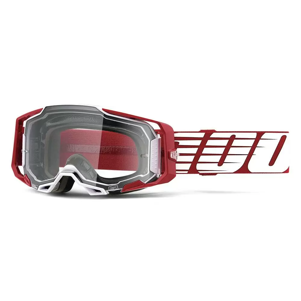 100% Armega Oversized Deep Red Clear Lens Motocross Goggles 3 100% Armega Oversized Deep Red Clear Lens Motocross Goggles