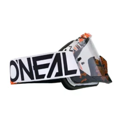 ONeal B-10 Pixel Orange White Clear Lens Motocross Goggles -Motorcycle Riding Equipment Store 6024 302o 03 jpg