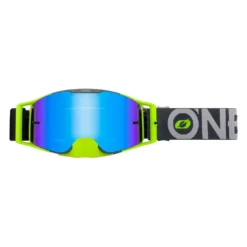 ONeal B-30 Bold Grey Neon Yellow Radium Blue Lens Motocross Goggles