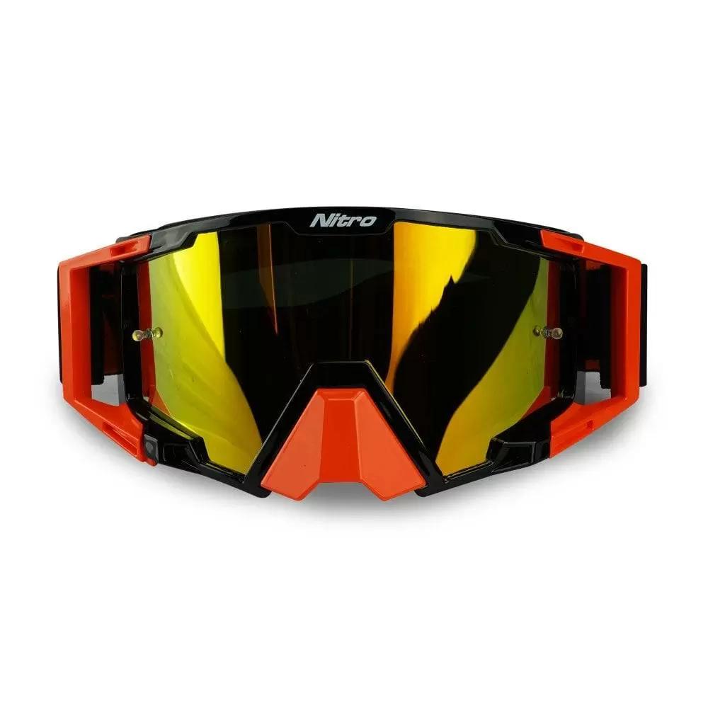 Nitro NV-100 Orange Gold Mirror Lens Motocross Goggle 5 Nitro NV-100 Orange Gold Mirror Lens Motocross Goggle - Image 3