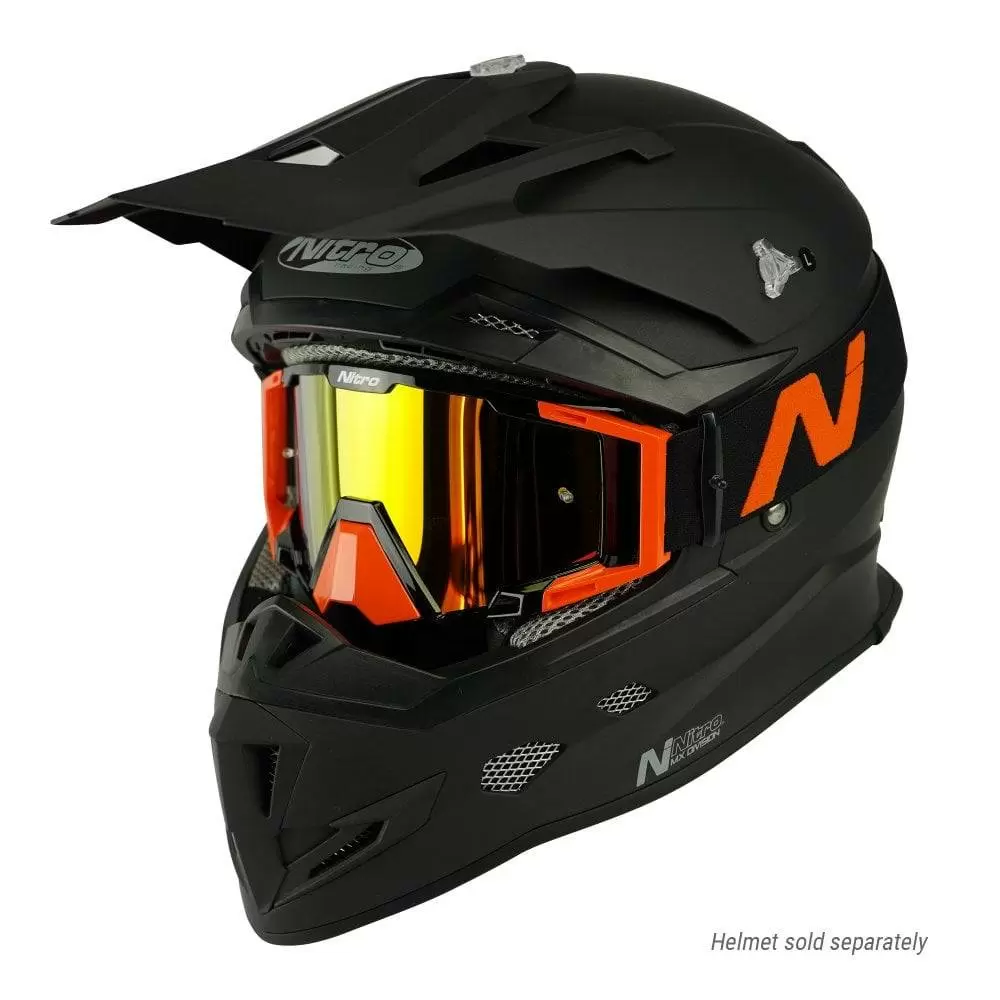 Nitro NV-100 Orange Gold Mirror Lens Motocross Goggle 4 Nitro NV-100 Orange Gold Mirror Lens Motocross Goggle - Image 2