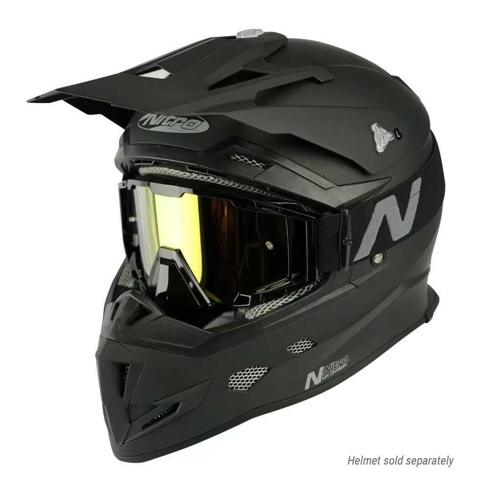 Nitro NV-100 Black Gold Mirror Lens Motocross Goggle 5 Nitro NV-100 Black Gold Mirror Lens Motocross Goggle - Image 3