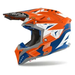 Airoh Aviator 3 Spin Orange Fluo Matt Helmet -Motorcycle Riding Equipment Store av3sp32 jpg