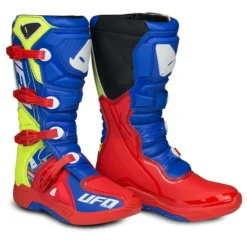 UFO Elektron Red Blue Neon Yellow Motocross Boots -Motorcycle Riding Equipment Store bo005dflu 22 jpg