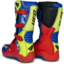 UFO Elektron Red Blue Neon Yellow Motocross Boots -Motorcycle Riding Equipment Store bo005dflu back 4 jpg