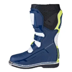 UFO Kids Typhoon Blue White Yellow Motocross Boots -Motorcycle Riding Equipment Store bo008cw 04 jpg