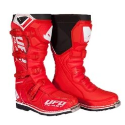 UFO Obsidian Red Motocross Boots
