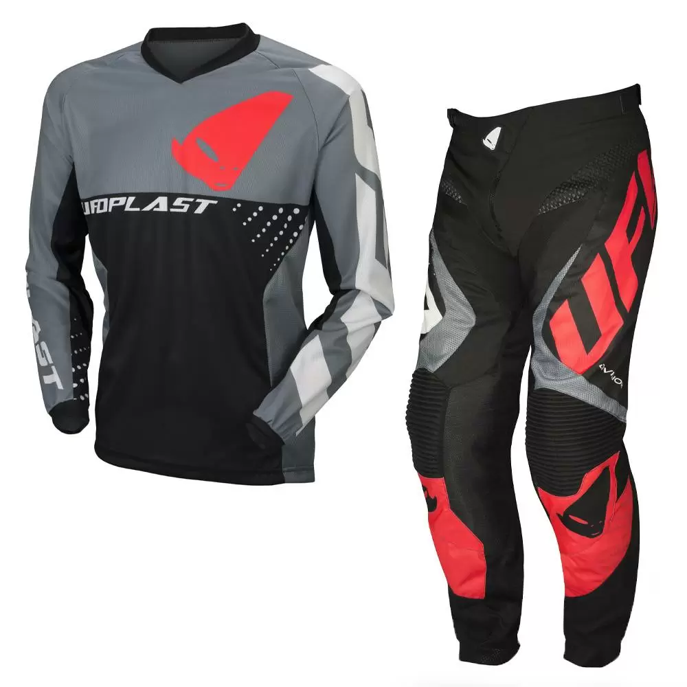 UFO Division Black Motocross Kit Combo 3 UFO Division Black Motocross Kit Combo