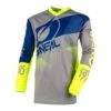 O'Neal Element Factor Jersey Grey / Blue / Neon Yellow 1 O'Neal Element Factor Jersey Grey / Blue / Neon Yellow -Motorcycle Riding Equipment Store e001 20 01 11