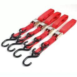 Bike It 4 Piece Red Autolock Tie Down Straps