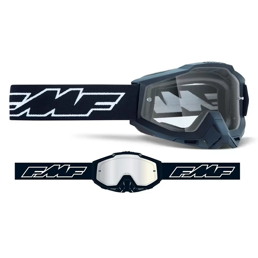 100% FMF Powerbomb Rocket Black Clear Lens Motocross Goggles 4 100% FMF Powerbomb Rocket Black Clear Lens Motocross Goggles - Image 2