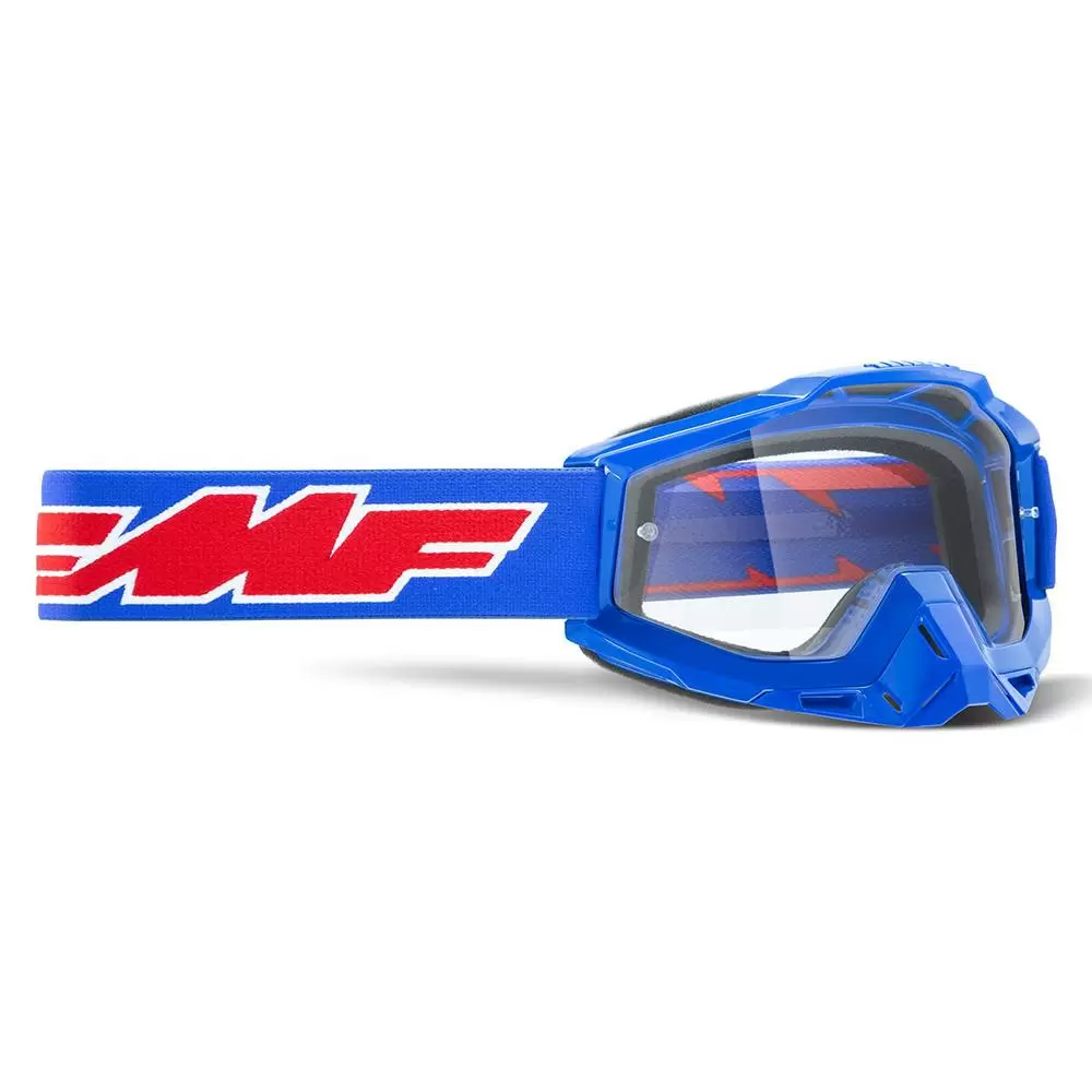 100% FMF Powerbomb Rocket Blue Clear Lens Motocross Goggles 3 100% FMF Powerbomb Rocket Blue Clear Lens Motocross Goggles