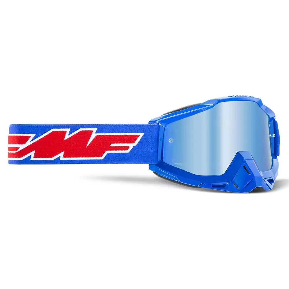 100% FMF Powerbomb Rocket Blue Blue Mirror Lens Motocross Goggles 3 100% FMF Powerbomb Rocket Blue Blue Mirror Lens Motocross Goggles