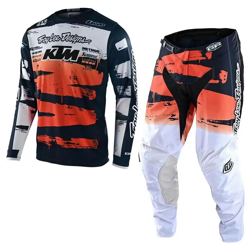 Troy Lee Designs GP Brushed Team Navy Orange Motocross Kit Combo 3 Troy Lee Designs GP Brushed Team Navy Orange Motocross Kit Combo