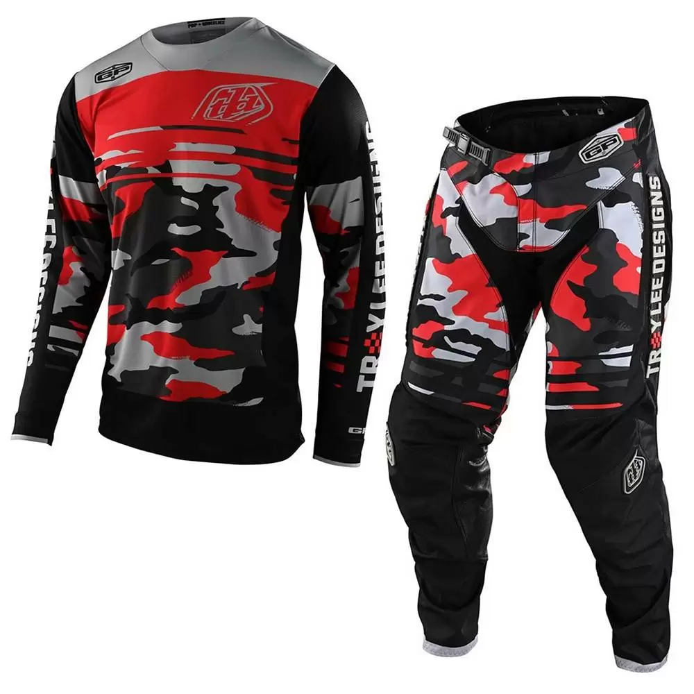Troy Lee Designs GP Formula Camo Black Rocket Red Motocross Kit Combo 3 Troy Lee Designs GP Formula Camo Black Rocket Red Motocross Kit Combo