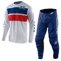Troy Lee Designs GP Racing Stripe White Motocross Kit Combo