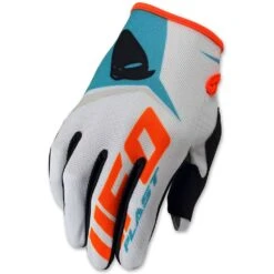 UFO Vanguard Motocross Gloves - Grey Blue Orange -Motorcycle Riding Equipment Store gu04410e 1 5