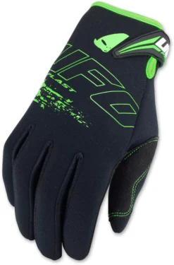 UFO Neoprene Black Fluo Green Motocross Gloves 12 UFO Neoprene Black Fluo Green Motocross Gloves -Motorcycle Riding Equipment Store gu04419 3 jpg