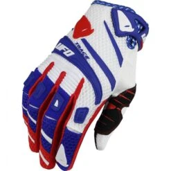 UFO Trace White Blue Red Motocross Gloves -Motorcycle Riding Equipment Store gu04430w 16