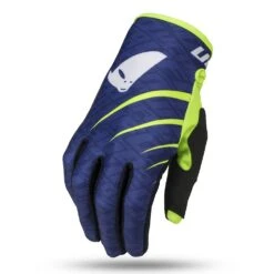 UFO Indium Motocross Gloves - Blue Neon Yellow