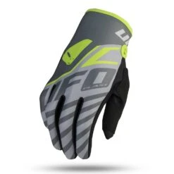 UFO Vanadium Grey Neon Yellow Motocross Gloves -Motorcycle Riding Equipment Store gu04476 e 01 6