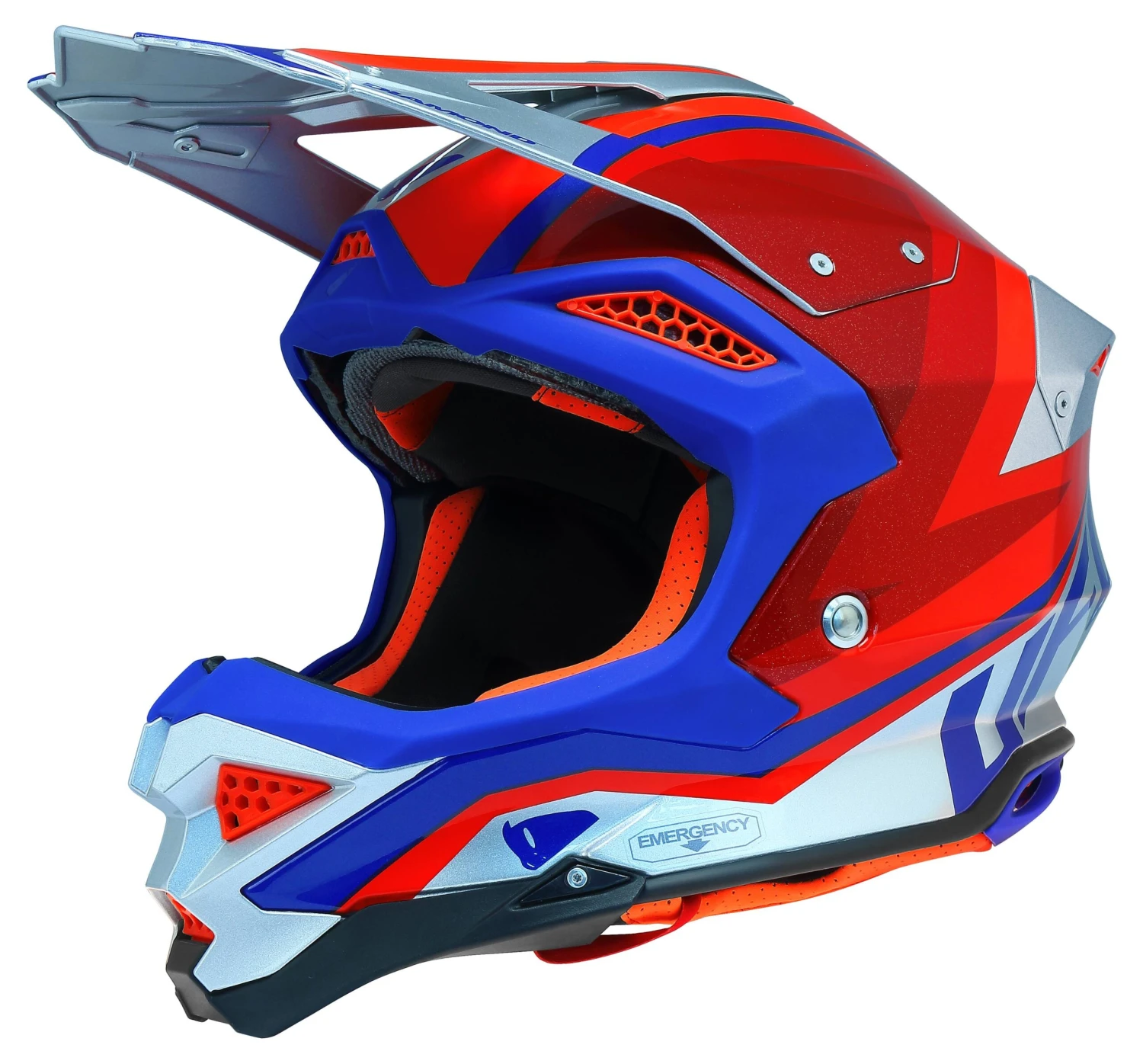 UFO Diamond Silver Red Motocross Helmet 3 UFO Diamond Silver Red Motocross Helmet