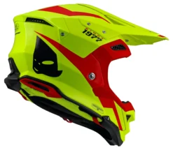 UFO Diamond Neon Yellow Red Motocross Helmet -Motorcycle Riding Equipment Store he045 back 4 jpg